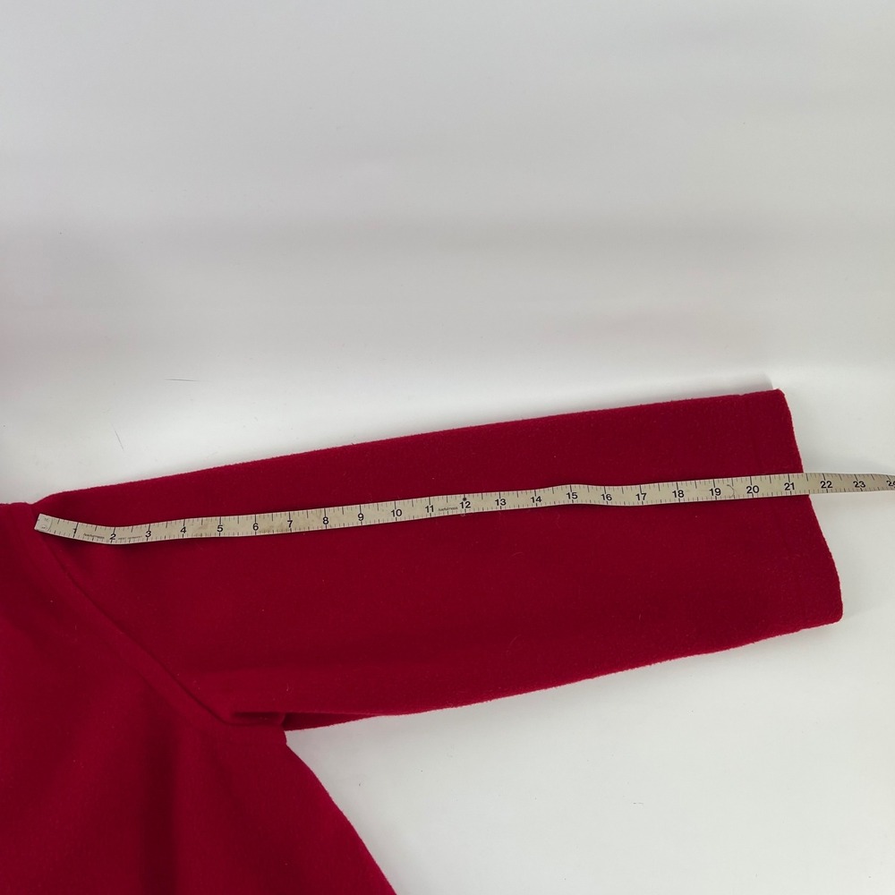Vintage Eddie Bauer Wool Hooded Coat Womens Petite M Red Hong Kong 80s 90s - Picture 6 of 7